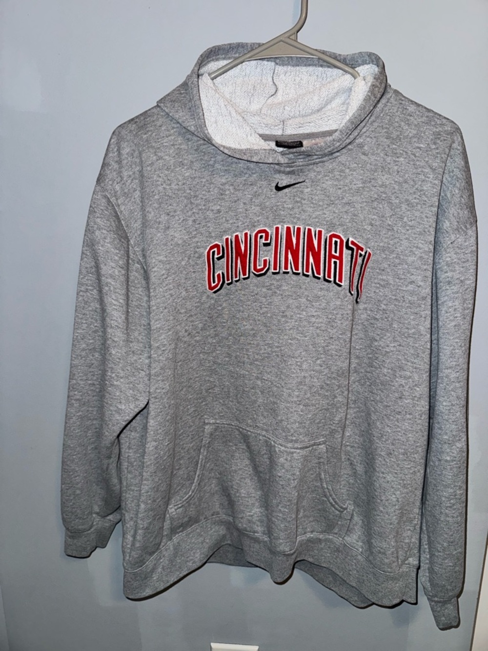 Cincinnati Reds Nike Gray Hoodie with Red Cincinnati Script